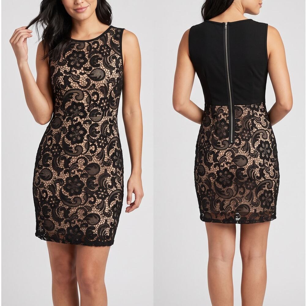 Akira Chicago Black Label Medium Sleeveless Lace Black Dress